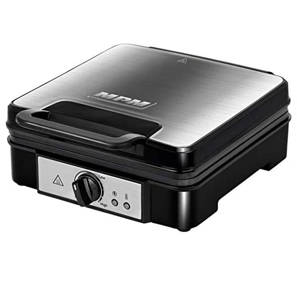 Professionell våffeljärn för 4 tjocka belgiska våfflor, non-stick plattor MPM MGO-36M 1200W Svart/Silver