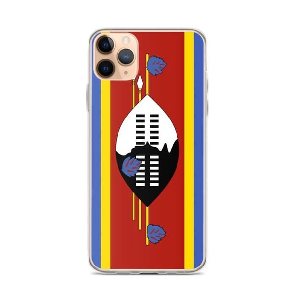 Mobilskal – Eswatinis flagga – Kompatibel med iPhone 11 Pro Max – Mjuk fodral – Stöttålig och chockresistent - Silikon - Pixelforma