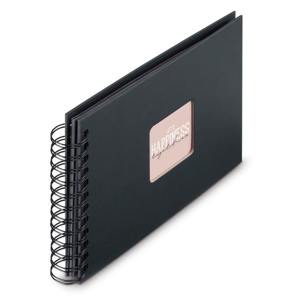Album med spiral "Fine Art", 24 x 17 cm, 50 svarta sidor, New Black Album med spiral "Fine Art", 24 x 17 cm, 50 svarta sidor, New Black