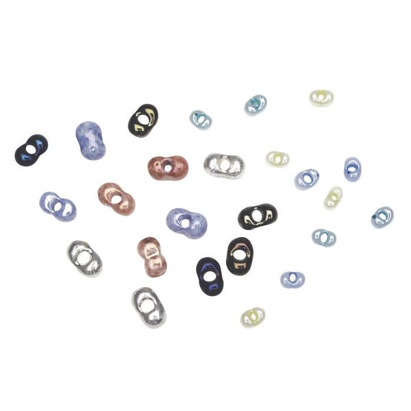 Rocaillepärlor fjäril, 2x4 mm, svart, låda 18 g