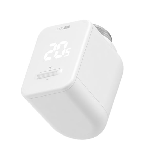 Trådlös termostatventilhuvud kompatibel med LoRaWAN för radiator NODON Vit