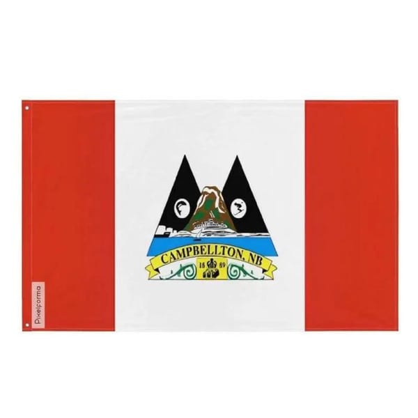 Campbellton-flagga – 120 x 180 cm – Slitstark polyester – 2 metalöglor – Inomhus-/utomhusbruk – Pixelforma