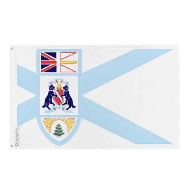 Mount Pearl-flagg – 128 x 192 cm – Hållbar Polyester – 2 Metalöljetter – Inomhus / Utomhus – Pixelforma