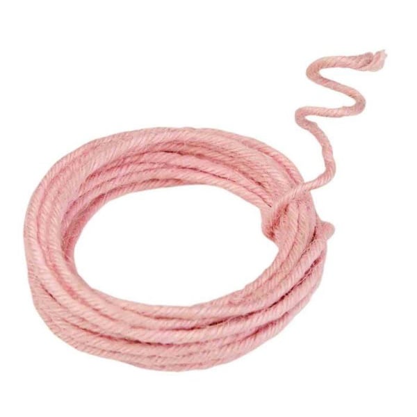MégaCréa DIY - Jute snöre armé rosa 0,2 cm x 3 m