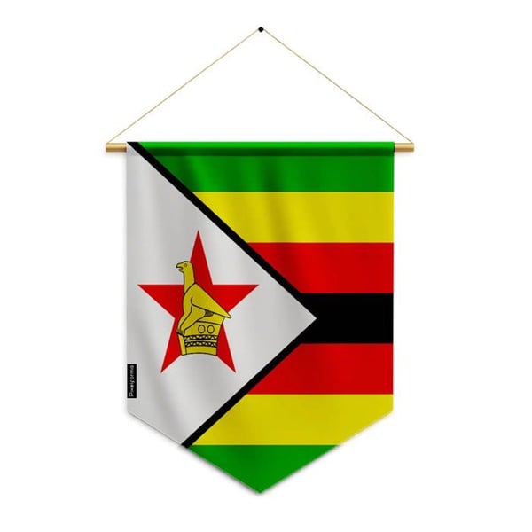 Fanion – Zimbabweflagga – 30 x 45 cm – Polyester – Att hänga – Pixelforma