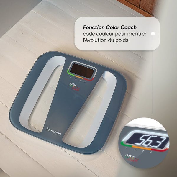 Elektronisk Personvåg - Terraillon - COLOR COACH QUATTRO - Automatisk Identifiering, 4 Användarminnen - 160Kg