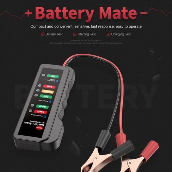 Batteritesteren - Bil - 12V - 6 LED - Bærbar - Alternatoranalysator