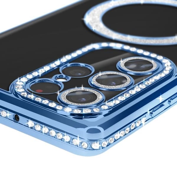 Coque - AVIZAR - Samsung Galaxy S22 Ultra - Rigide - Strass - Kompatibel med MagSafe