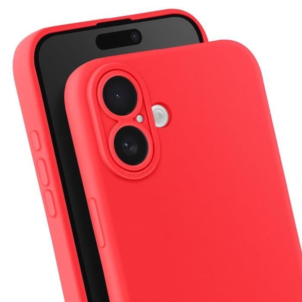 Siliconfodral för iPhone 16 Slät Skyddad Kamerablock Röd