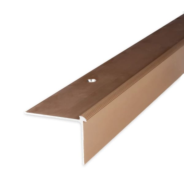 Lätt bronserad anodiserad aluminiummarche 2 x 30 x 40 x 1000mm Genomborrad 1 styck