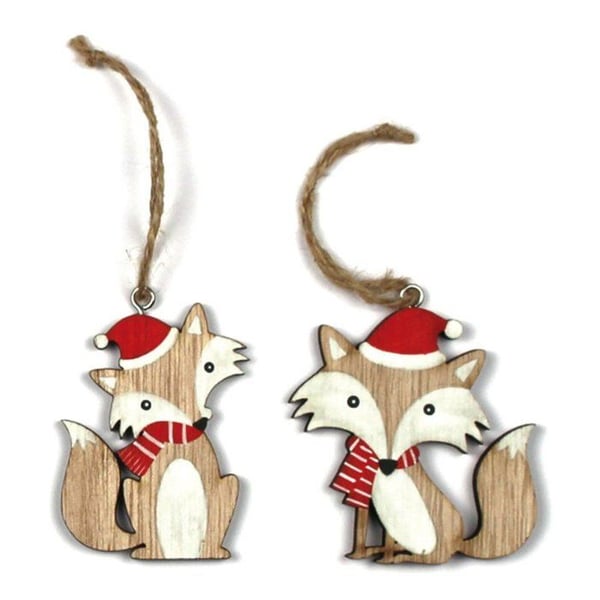 MégaCréa DIY - Hängande trärräv 7x6,5 cm 4 stycken