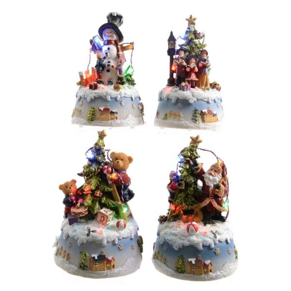 Juldekoration - LUMINEO - Julscen - Färgade LED-lampor - 10.5x9x15.5cm