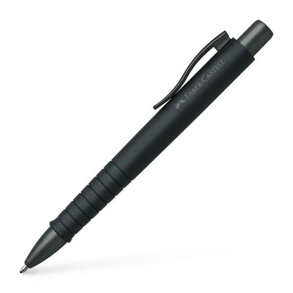 Kulpenna - Svart - Blått bläck - Medium spets - Grepp - Retractable - Faber-castell - Poly Ball