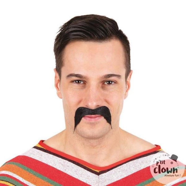 Mustasch - LITEN CLOWN - Svart Mexikan - Röd Färg - Vikt 110g - För Vuxna Mustasch - LITEN CLOWN - Svart Mexikan - Röd Färg - Vikt 110g - För Vuxna