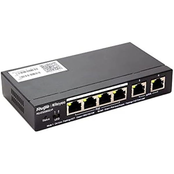 Switch - RUIJIE - Reyee 6-ports Gigabit - PoE - Managed - 6 Gigabit-portar