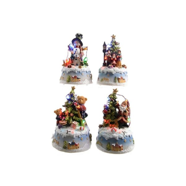 Juldekoration - LUMINEO - Julscen - Färgade LED-lampor - 10.5x9x15.5cm