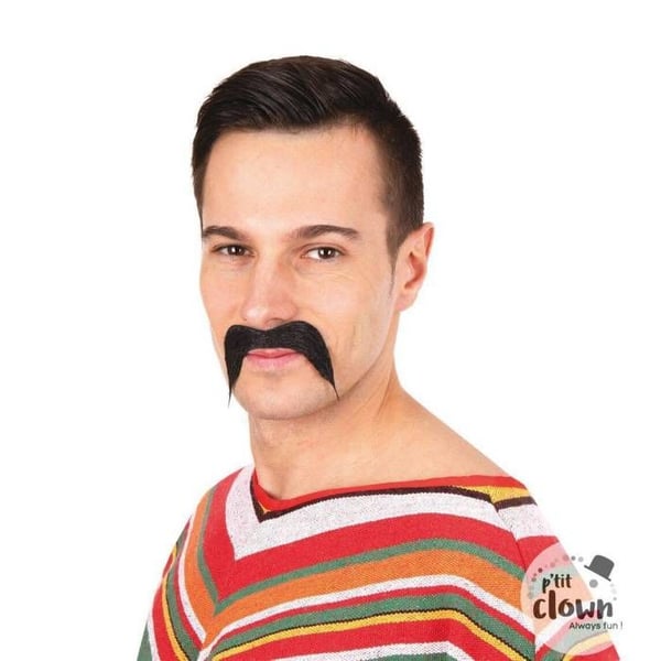 Mustasch - LITEN CLOWN - Svart Mexikan - Röd Färg - Vikt 110g - För Vuxna