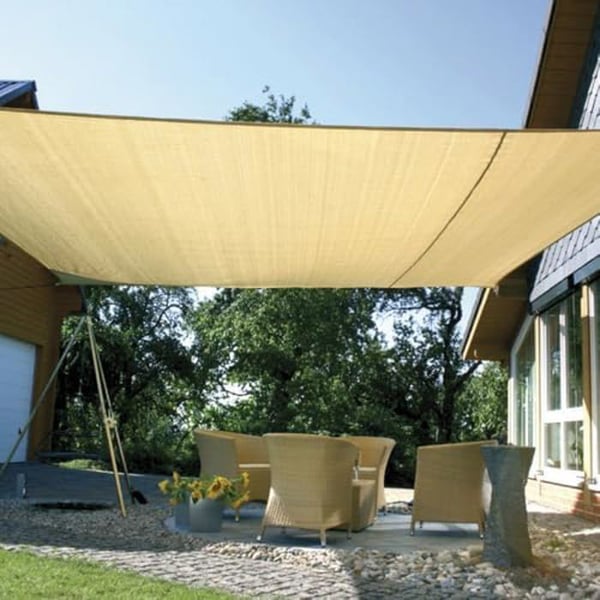 Toldo Vela - FAURA - Rektangulär 3x4m - Beige - Vattentålig - UV-skyddande
