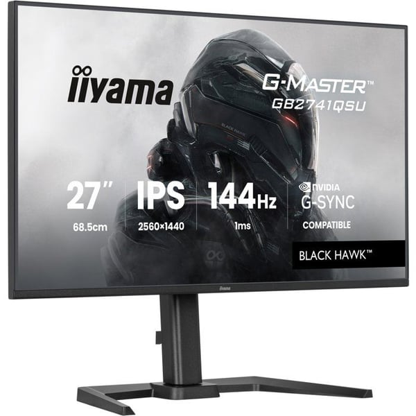Spelmonitor - IIYAMA - 27" - QHD - 144Hz - IPS-panel - 1ms - Höjdjusterbar - G-Master Black Hawk4Hz
