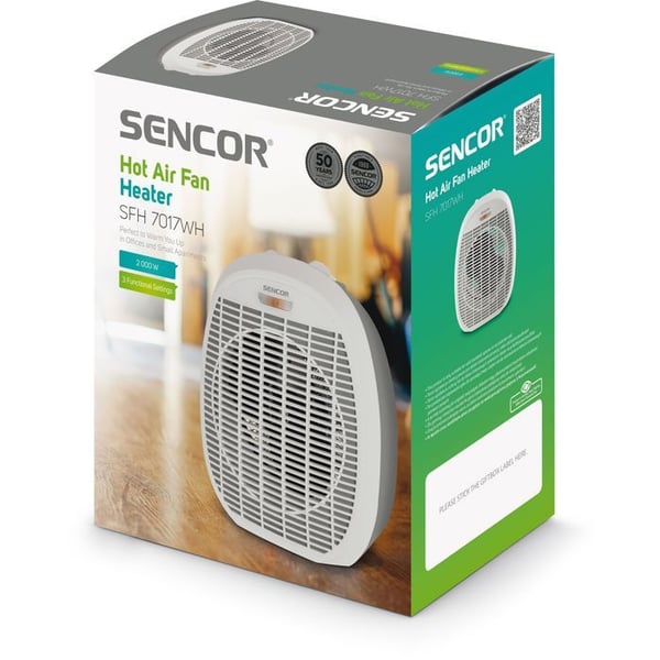 Värmefläkt med varm luft - SENCOR - SFH 7017WH - 2000 W - 2 värmenivåer - Vit