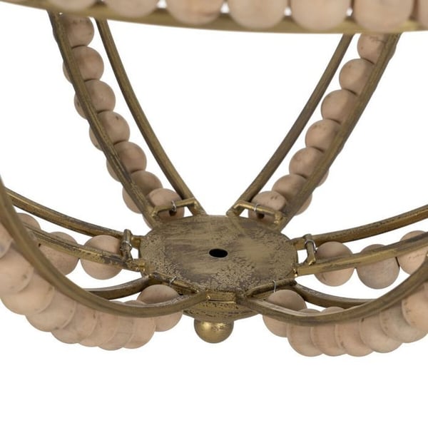 Hänglampa - BigBuy Home - Metall och ekträ - 54x54x54 cm - E27 - Samtida design- USED