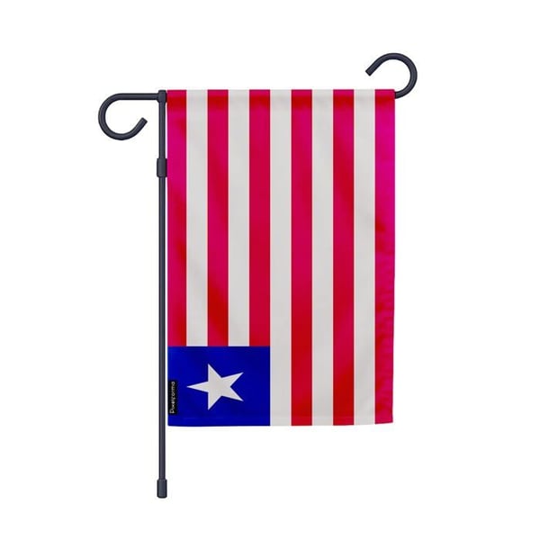 Flagga Trädgård Liberia – 32 x 47,5 cm – Hållbar Polyester – Vertikalt Format – Utomhus – Pixelforma
