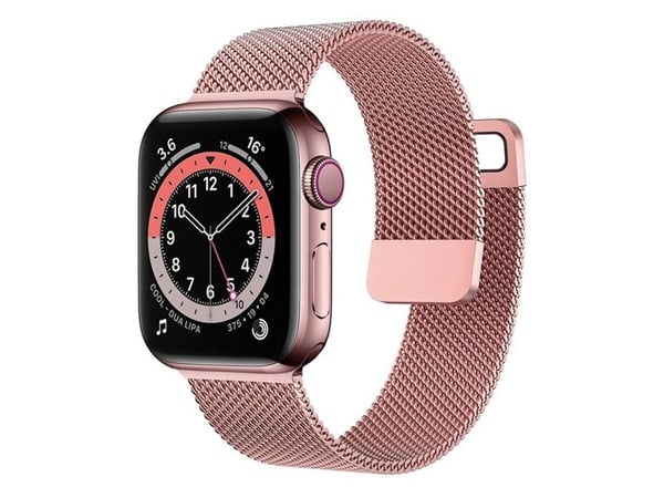 Armband för Apple Watch 42/44/45mm i roséguld Milanese ädelstål
