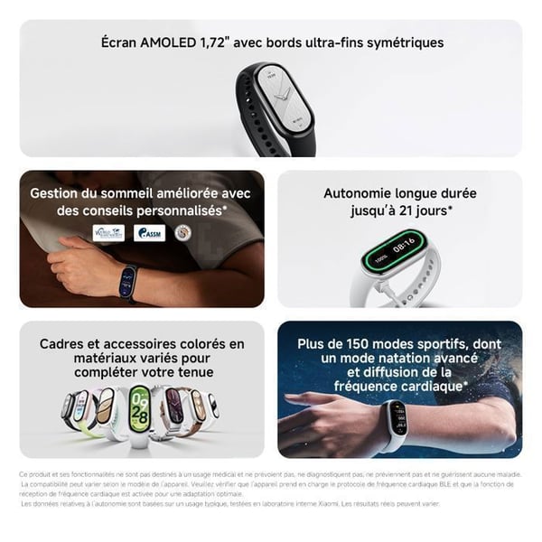 XIAOMI Smart Band 10 Rose - Smartwatch - Aluminiumhus - Aktivitetsmonitor - AMOLED-skærm 1.72'' - 21 dages batterilevetid