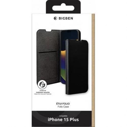 Fodral för Apple iPhone 15 Plus Folio Wallet med korthållare och videostöd BigBen Connected Black