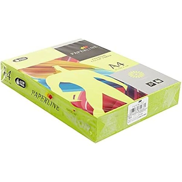 Papier - FABRISA - Fluorescerande Grön - 500 Ark - Din A4 - Grön Färg