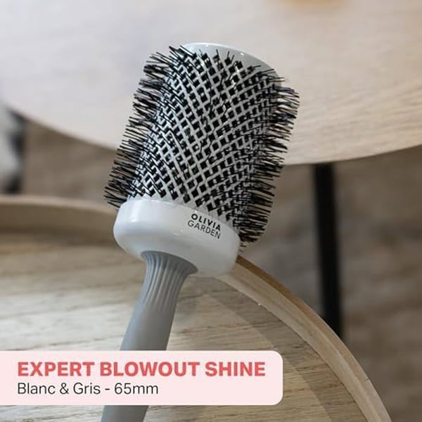 Rund borste - OLIVIA GARDEN - Expert Blowout Shine - Antistatisk keramik - 65mm - Volym och glans