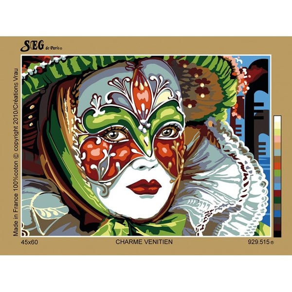 Antik kanvas - SEG - Venedig charm - 45x60 cm - mönster 37x51 cm - såld utan trådar
