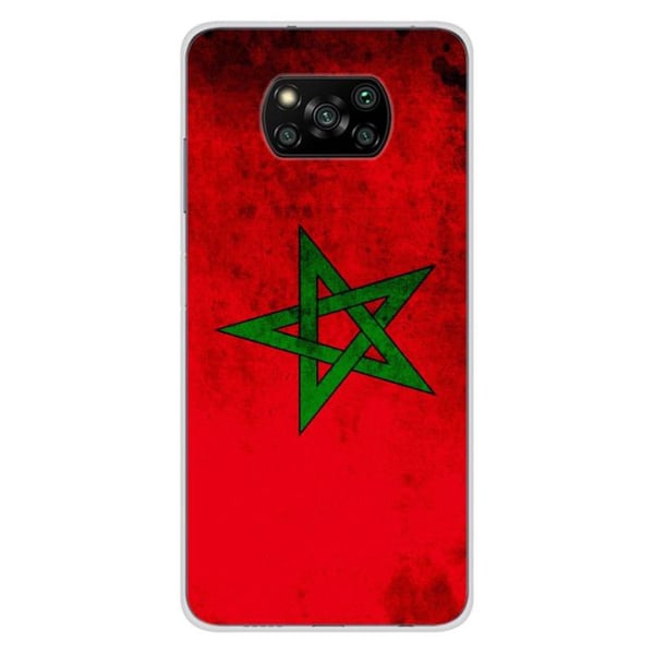 1001Coques - Silikonfodral kompatibelt med Xiaomi Poco X3 Poco X3 Pro - Marockansk flaggmotiv - Originaldesign tryckt i Frankrike