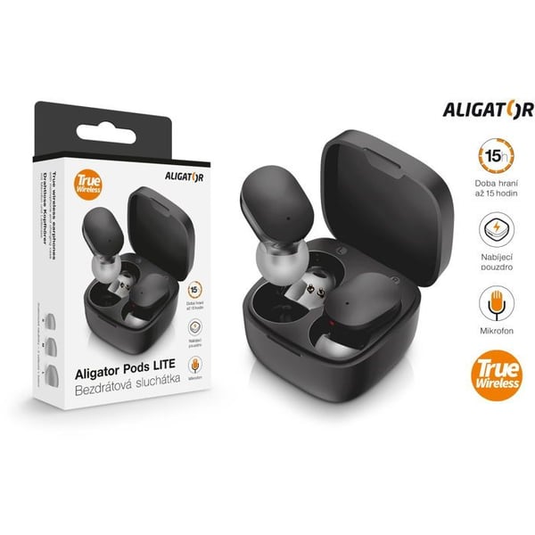 Trådlösa hörlurar - ALIGATOR - Pods LITE - Bluetooth 5.3 - Batteritid 15h - Inbyggd mikrofon