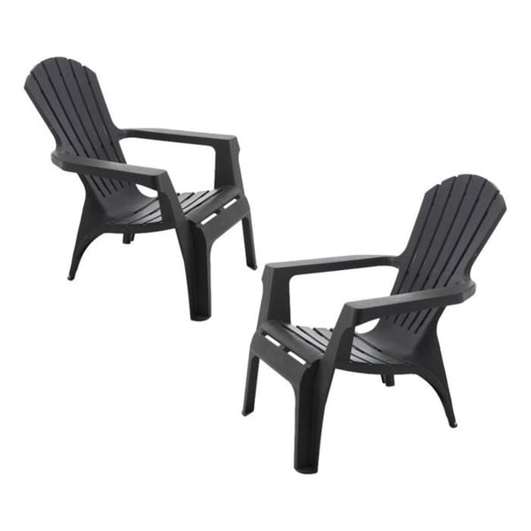 Adirondack-stol i polypropylen Wilsa Garden - Antracit - 2 Adirondack-stolar