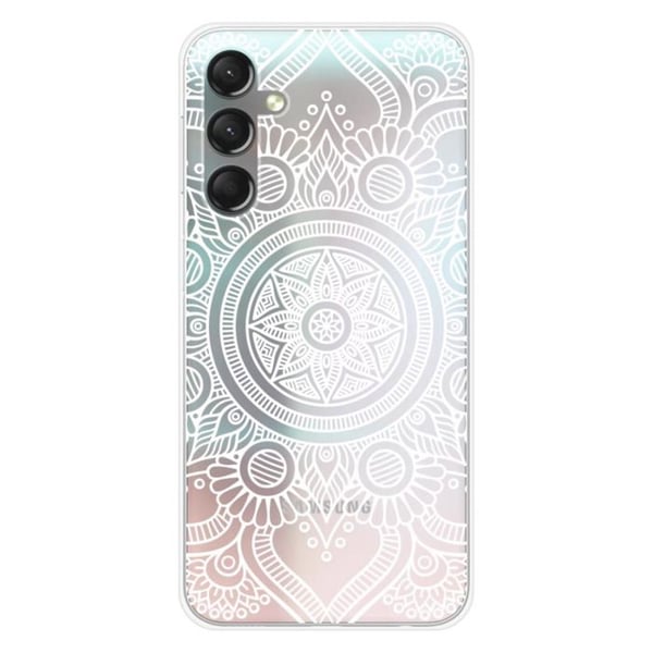 Siliconehölje med tryck - 1001 höljen - Samsung Galaxy A24 4G - Vit mandala - Optimal skydd - TPU Gel