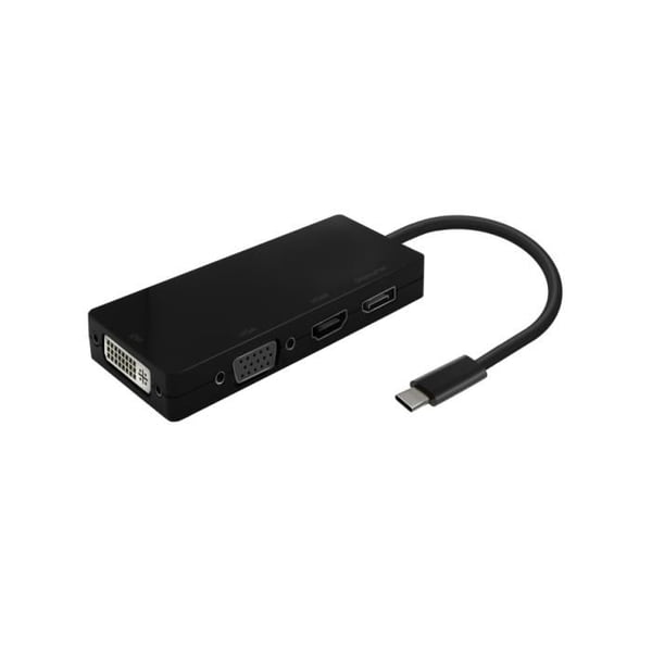 Adapterkabel - AISENS - USB-C till DisplayPort/DVI/HDMI/VGA - 15 cm - Svart - 2 års garanti
