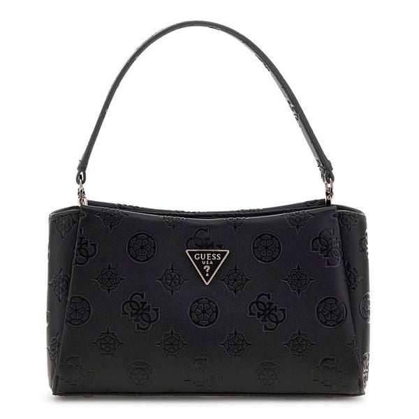 GUESS Axelhängd svart väska för kvinnor - Tisha Crossbody Bag Black Logo 324995