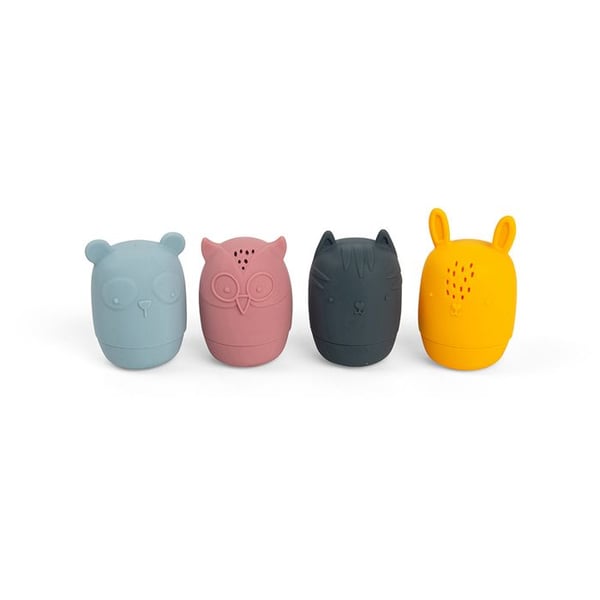 Bigjigs Toys Silikonbadleksaker för djur – Pressleksak för djur, babyleksaker, 3 månader och uppåt