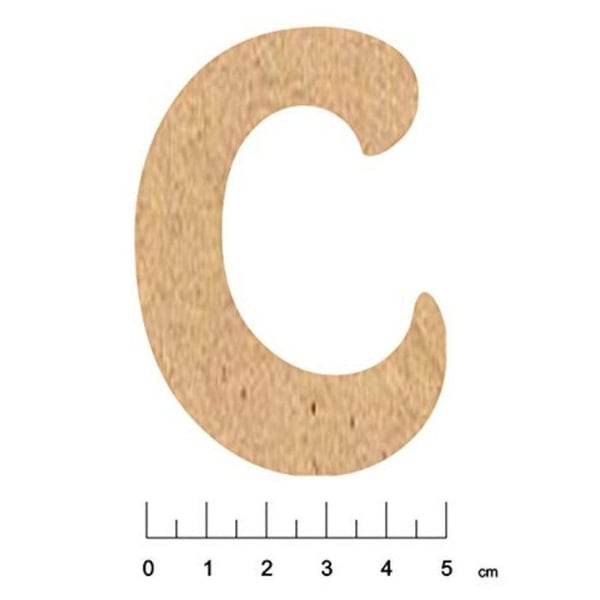 Terre & Bois Créations - MDF-klisterbokstäver 7,5cm Bokstav C