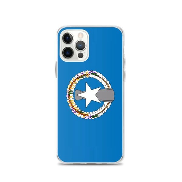 Mobilskal – Nordmarianerna Flagga – Kompatibel med iPhone 12 Pro – Flexibelt Fodral – Stötsäkert och Hållbart – Pixelforma