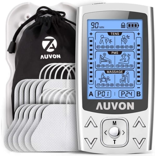 Muskelstimulator - AUVON 3 i 1 - TENS + EMS - Dubbelkanal - Smärtlindring