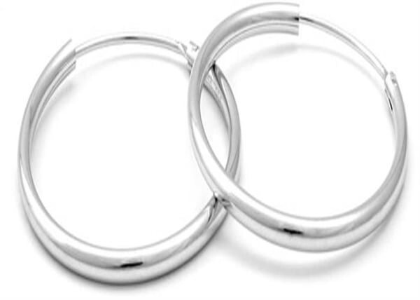 Örhängen - BENETO - AGUC351/N - Silver 925 - Diameter 3 cm - Eleganta creoler