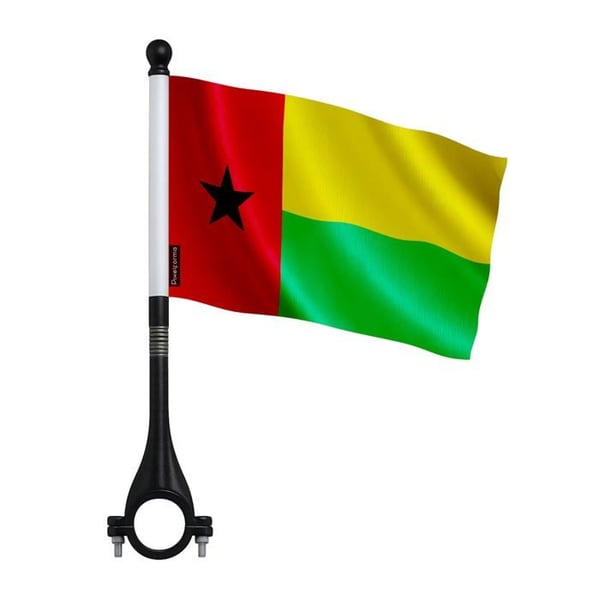 Flagga Cykel Guinea-Bissau i Polyester – 14 x 21 cm – Cykelflagga – 5 stycken
