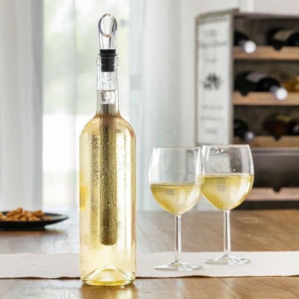 VinKylare 2-i-1 - SHOP-STORY - VINKYLANDE - Rostfritt Stål - Inbyggd Luftare - Hällspout