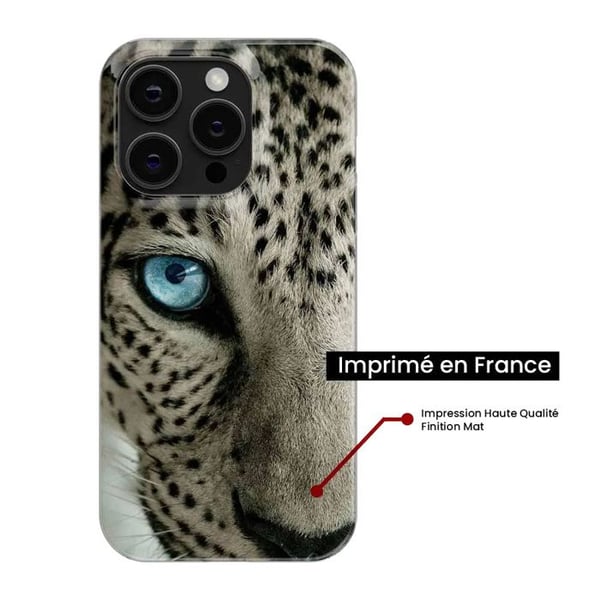Tryckt silikonfodral kompatibelt Apple iPhone 15 Plus Leopard Eye