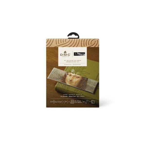 Kit DIY Broderi Korsstygn - DMC - Bokmärke - Vit - 5 x 17 cm