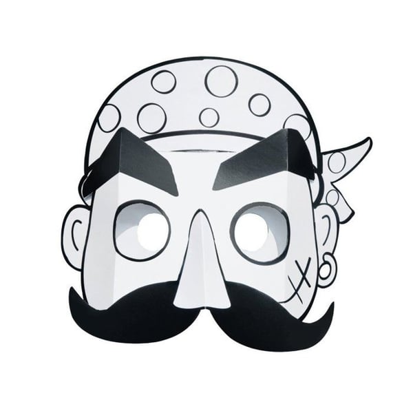 MégaCréa DIY - 3D-mask för barn, starkt piratkort att färglägga och montera