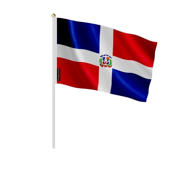 Mini Flagga för Dominikanska republiken – 20 x 30 cm – Att Hålla i Handen – Polyester – 1 styck – Pixelforma