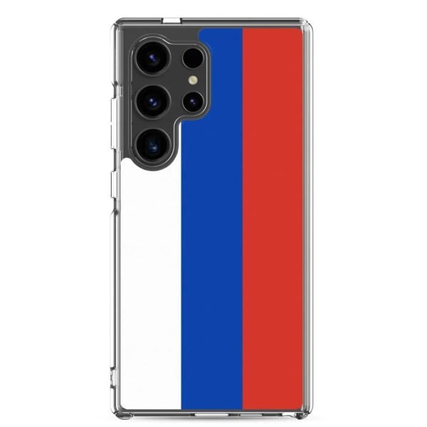 Mobilskal – Rysslands flagga – Kompatibel med Samsung Galaxy S24 – Mjukt fodral – Slitstarkt och stötsäkert – Pixelforma